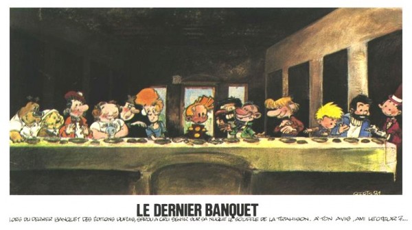 La Cène et les personnages du journal Spirou