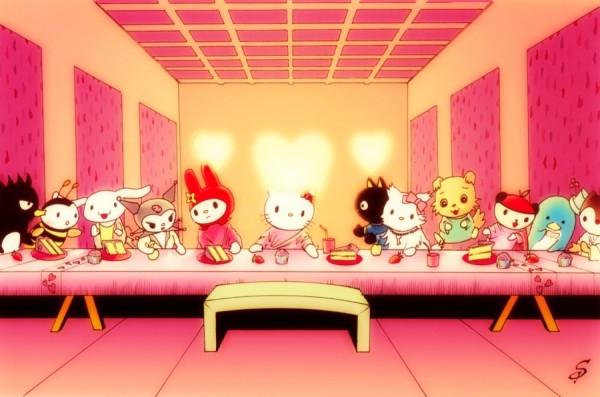 Une version Hello Kitty de La Cène