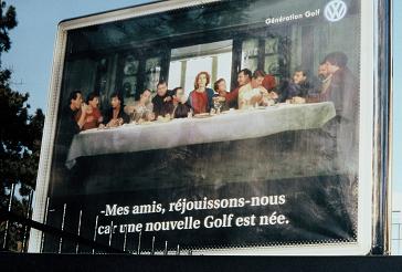 La Cène de la pub pour la Golf de chez Volkswagen La Cène de la pub pour la Golf de chez Volkswagen