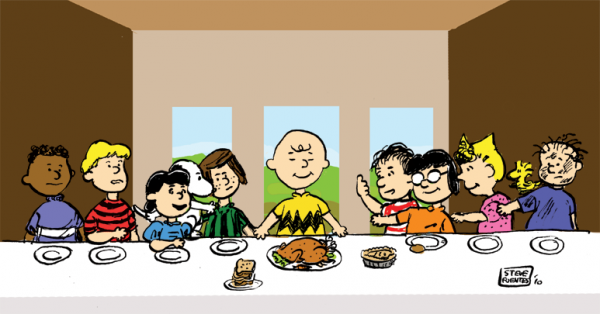 Snoopy et les Peanuts parodient La Cène Snoopy et les Peanuts parodient La Cène